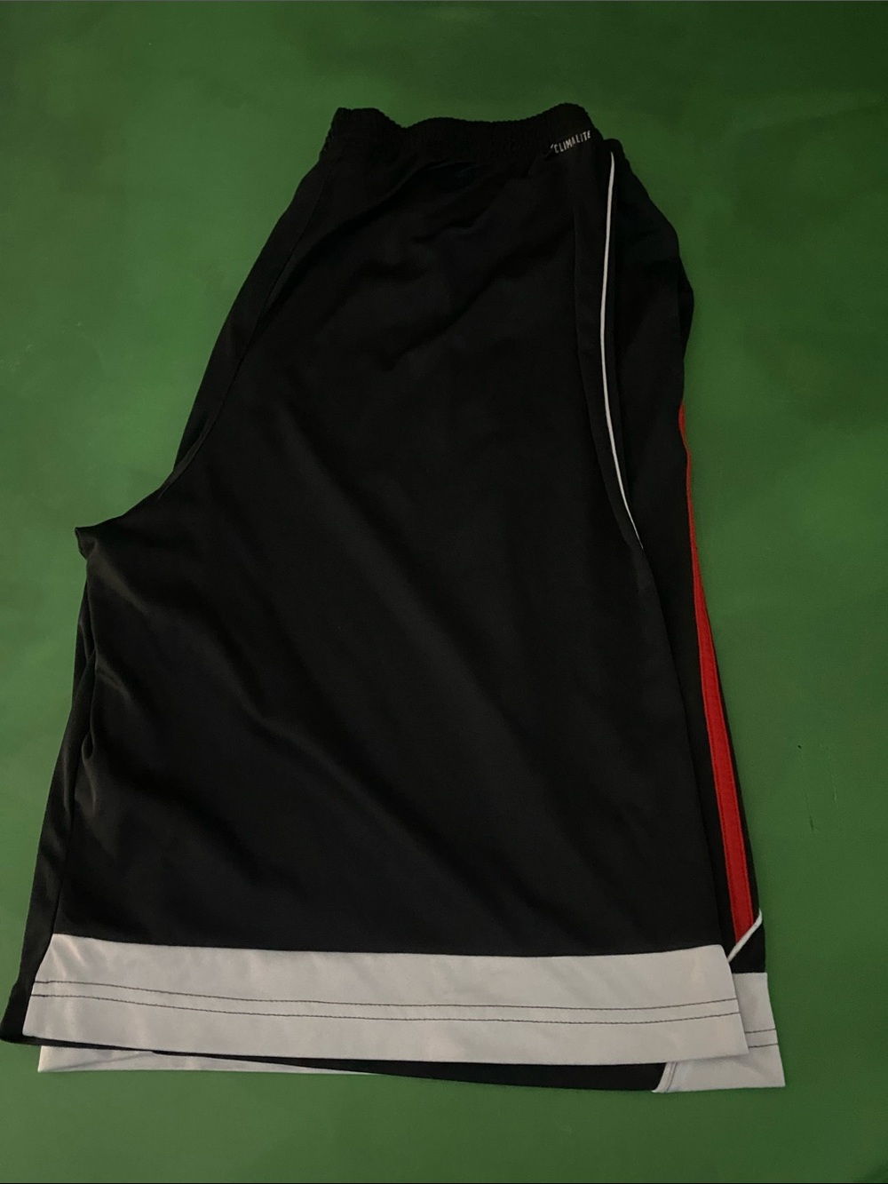 adidas Men’s Black Athletic Shorts with Red Stripes - Picture 3 of 4